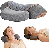 TUFPUZRLCT 3-in-1 Rechargeable Neck Massager Pillow for Pain Relief Deep Tissue with Heat, Traction, Vibration Massager, Neck Hump Corrector for Women Home Office Travel