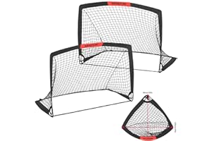 WEKEFON Soccer Goals, Set of 2 - Size 3.6'x2.7' Portable Foldable Pop Up Soccer Net for Backyard Training Goal for Kids and Youth Soccer Practice with Carry Bag