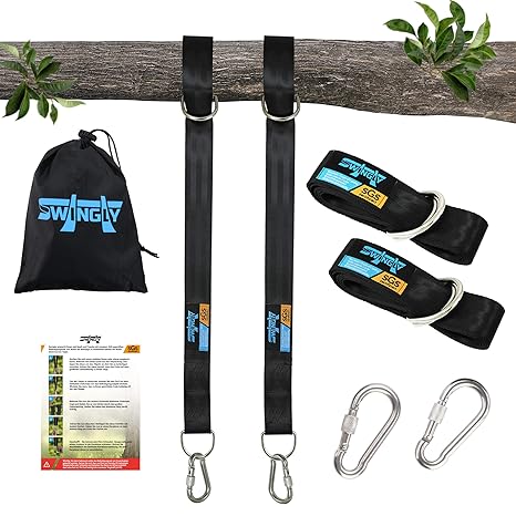 Geprüfte Befestigung für jede Schaukel oder Hängematte in 300cm Länge mit Edelstahl Karabinern extra für Outdoor geeignet