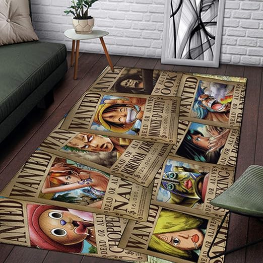 Alfombra de anime, Luffy, Zoro, Brook y otras alfombras de dibujos