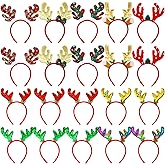 Riceshoot 20 Pcs Reindeer Antlers Headband bulk Christmas Deer Hairbands Head Boppers for Adults Xmas Photo Booth Props Costume Accessories