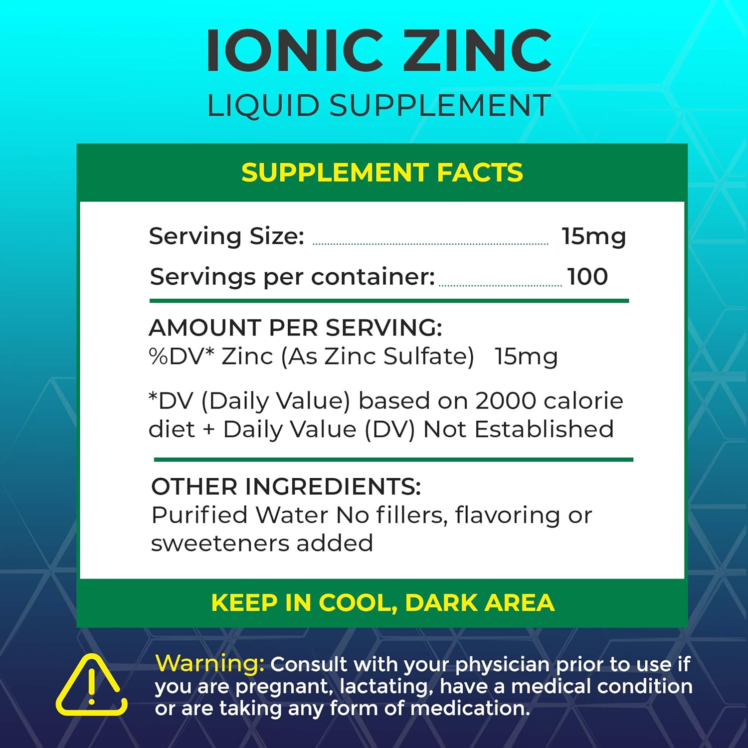 Organic Zinc Sulfate Liquid Supplement – Immune Boosting Formula – Ionic Trace Mineral by Remedy for Life: Health & Personal Care