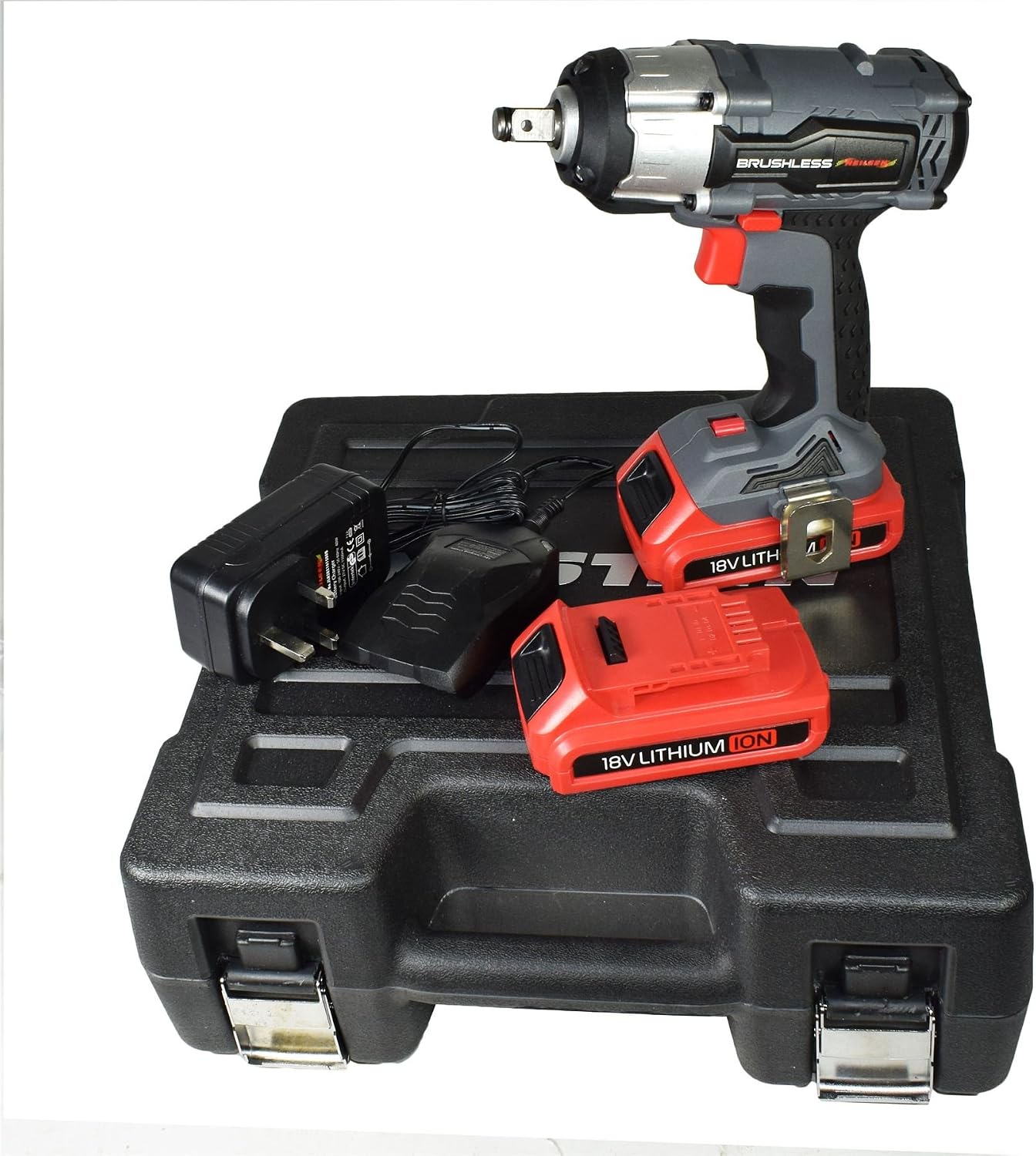 18v Lithium Li-ion Cordless Battery Impact Gun Wrench 350Nm with 2 Batteries