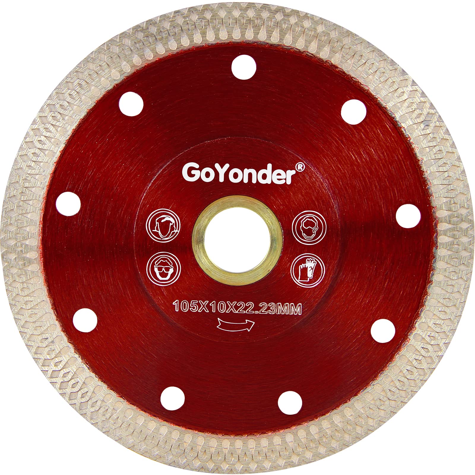GoYonder Super Thin 4" Porcelain Cutting Disc, 105mm Tile Cutting Discs Porcelain Blade for Cutting Ceramic or Tile, Diamond Blade for Angle Grinder (4"-105mm(Red))