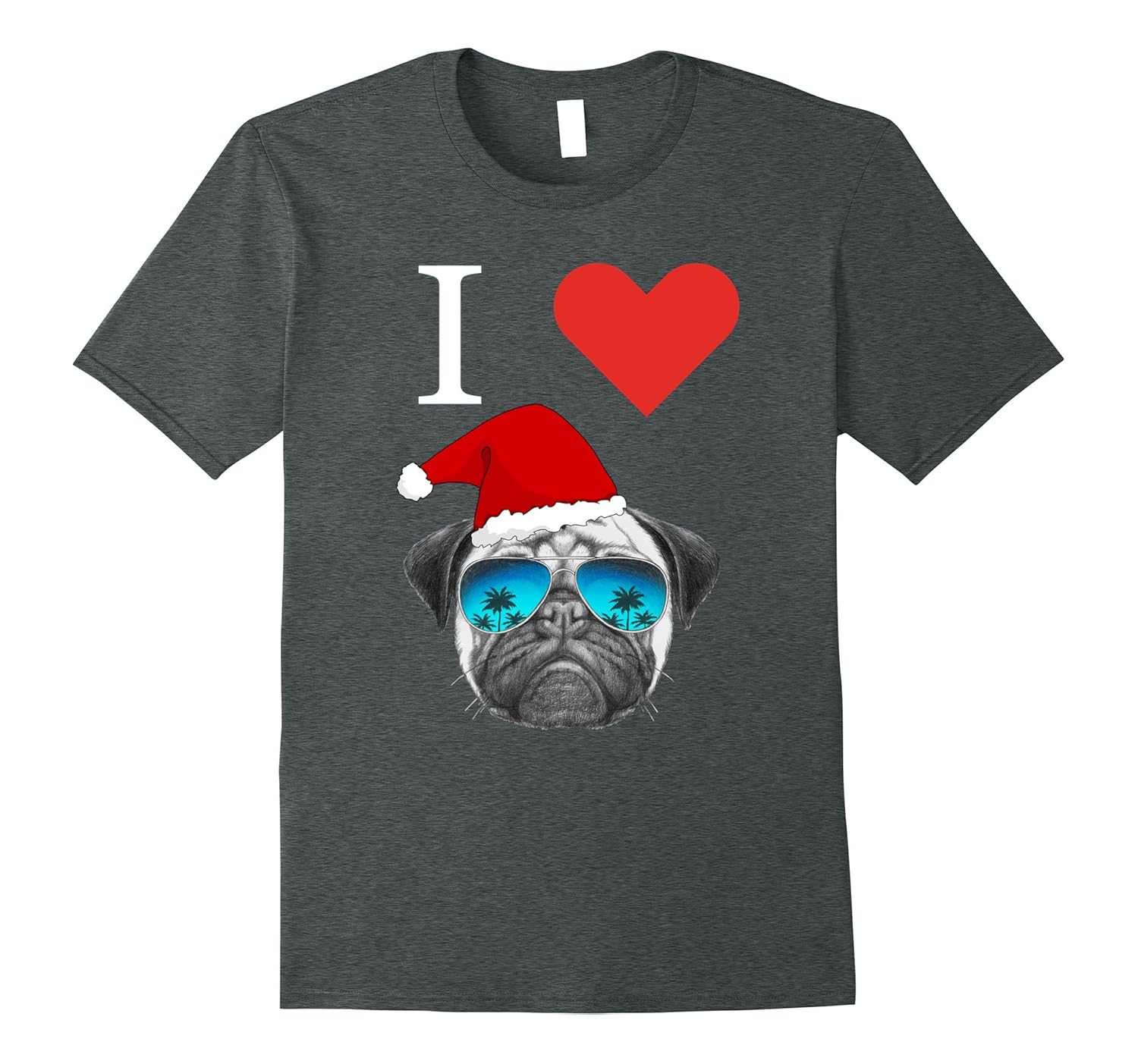I Love My Cool Pug Christmas T-Shirt-ANZ