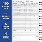 UniBrands Ultimate Gym Workout Log Book XL A5, 100 Workouts, Goals & Progress view 5