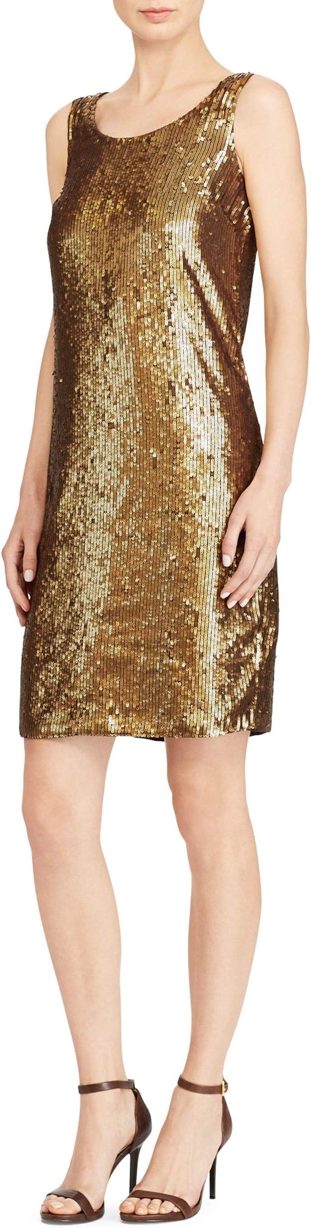 ralph lauren sequin sheath dress Ralph Lauren Sequined Tulle Midi Cocktail Dress