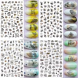 8 Sheets Summer Nail Art Stickers, Holographic 3D