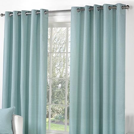 Fusion Sorbonne 100 Cotton Ready Made Lined Eyelet Curtains