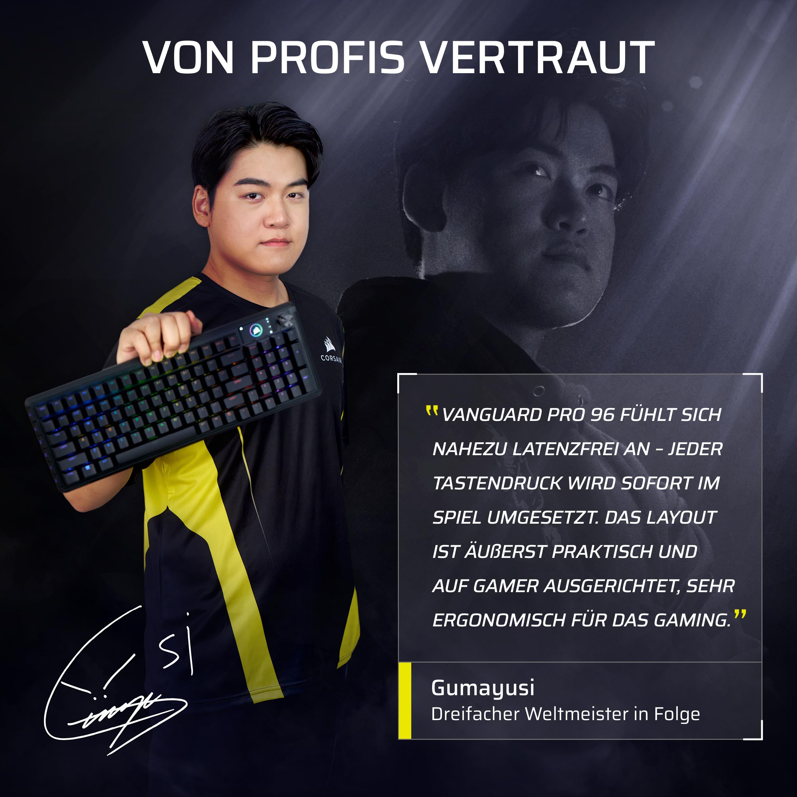 Corsair Vanguard PRO 96 Kabelgebundene Hall-Effekt Magnetisch-Mechanisch Gaming-Tastatur – 96 Prozent, MGX Hyperdrive Schalter, 8000Hz, Rapid Trigger, Virtual Stream Deck, SOCD Flashtap, QWERTZ DE 3