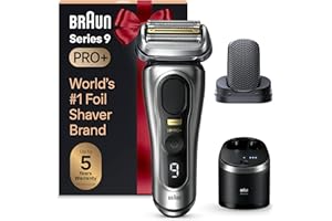 Braun Series 9 PRO+ Electric Razor for Men, 5 Pro Shaving Elements and Shave-Preparing ProComfort Head for Closeness & Skin Comfort, 6in1 SmartCare Center, Wet or Dry Shaver, Charging Stand, 9597cc