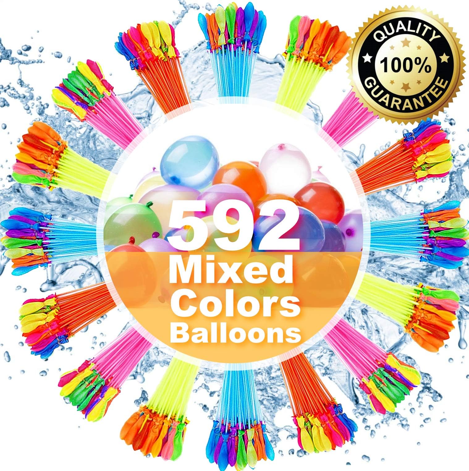 Water Balloons for Kids Girls Boys Balloons Set Party Games Quick Fill Balloons 600 Bunches for Swimming Pool Outdoor Summer Fun C6