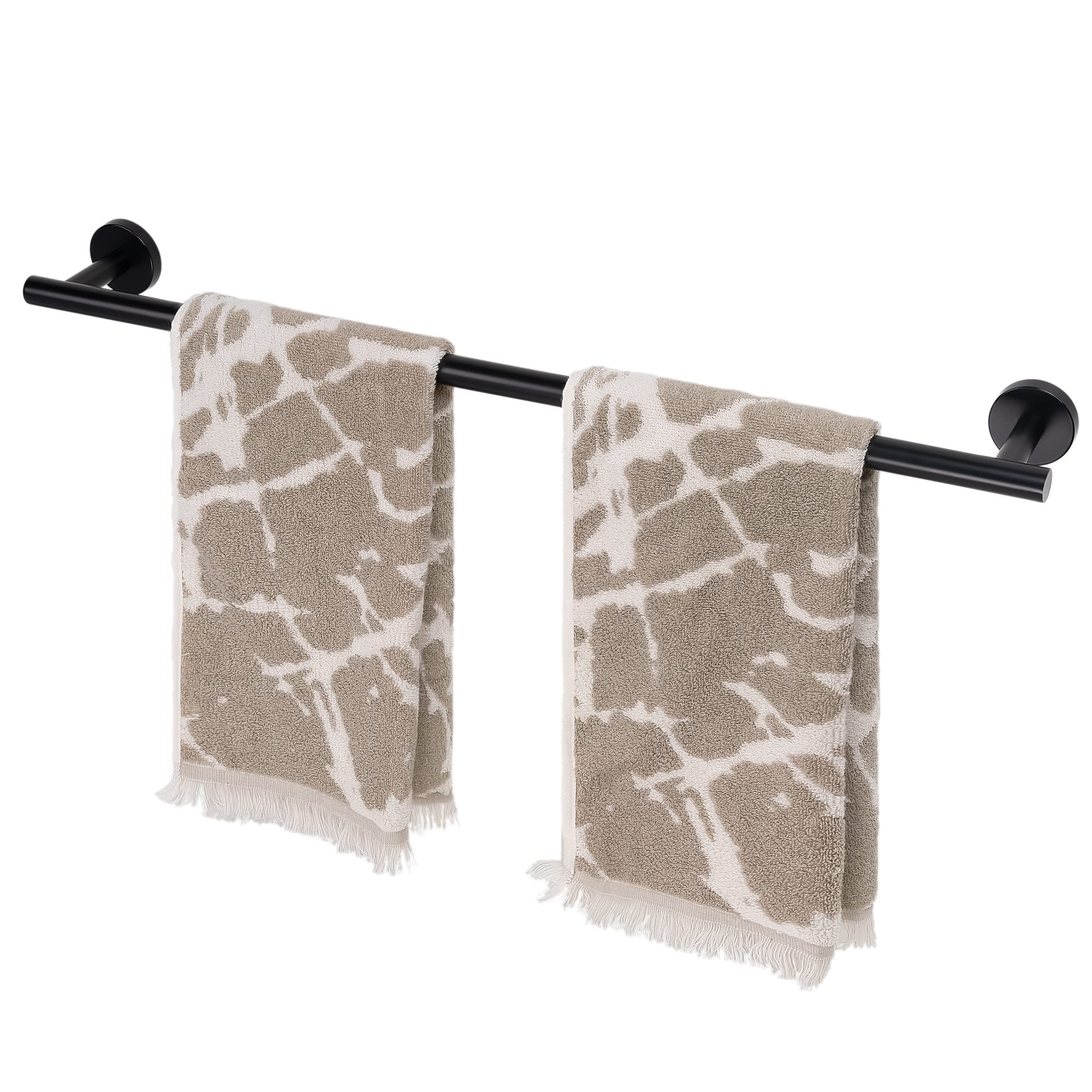 Photo 1 of HITSLAM Matte Black 25.7 Inch Towel Bar for Bathroom, SUS304 Stainless Steel Bathroom Towel Rack Wall Mounted, Modern Home Decor Bath Towel Holder with Hardware Accessories
