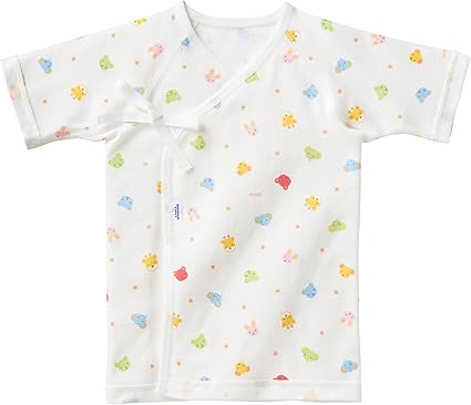 Amazon ミキハウスファースト 短肌着 50cm フライス動物プリント 40