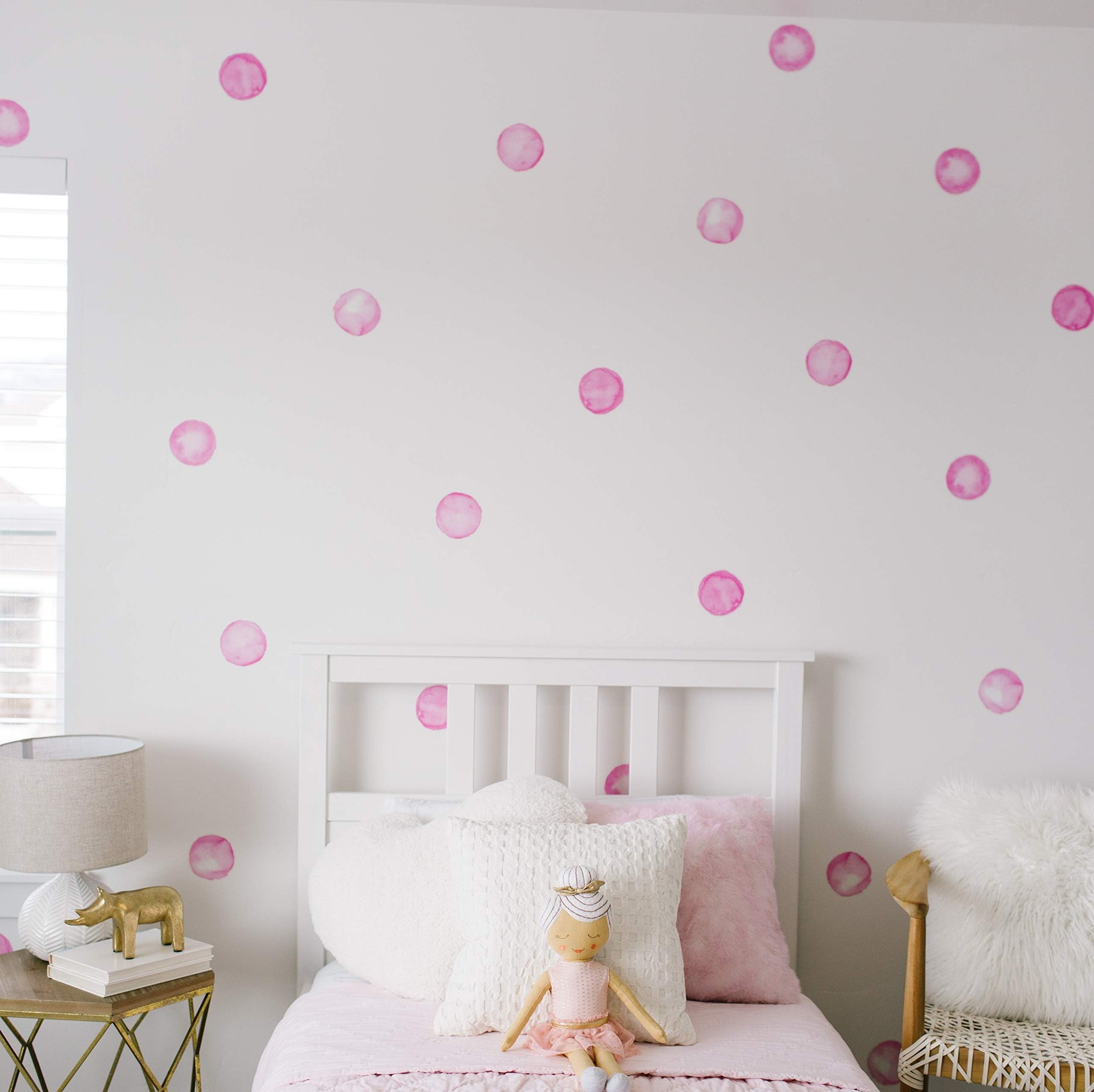 Modern Maxwell Wall Art Decals for Girls Nursery, Bedroom, Living Room “Lola” Dot Room Sticker 32 Pieces