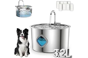 YASLAYP Pawdrate Dog Water Fountain,Automatic Cat Dog Water Dispenser with Quiet Pump,Large Capacity of 3.2L,3 Drinking Modes,Cordless Design,Ultra-Durable for Small to Large Pets (1PCS+2 Filters, 3.2L)