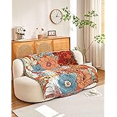 Erke Chair Recliner Cover Boho Throw Blanket Hippie Living Room Decor Wall Tapestry Outdoor Picnic Camping Rug Mattress Beach Towel Sofa Furniture Slipcover Bohemian 50”x70” Orange Florals