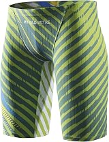 MY KILOMETRE Jammer Swimsuit Mens Solid Endurance Training Green M view 3