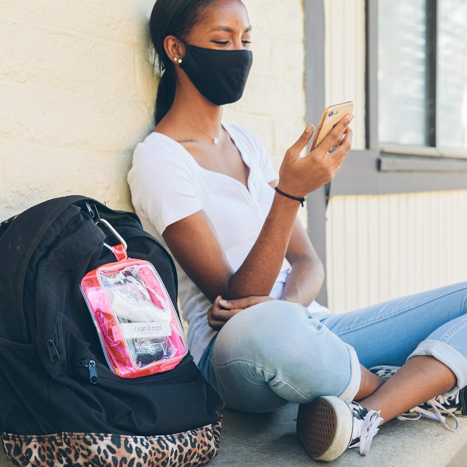 #StaySafe Hygiene Travel Kit (Go Bananas) with Reusable Face Masks & Refillable Soap : Beauty