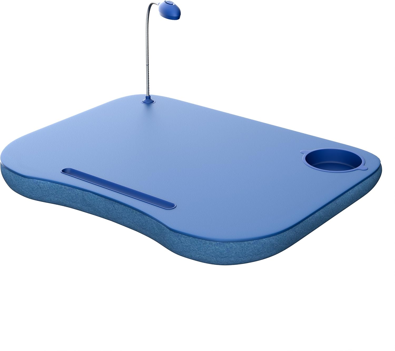 Laptop Lap Desk, Portable with Foam Filled Fleece Cushion, LED Desk Light, Cup Holder-for Homework, Drawing, Reading and More by Lavish Home (Blue): Computers & Accessories