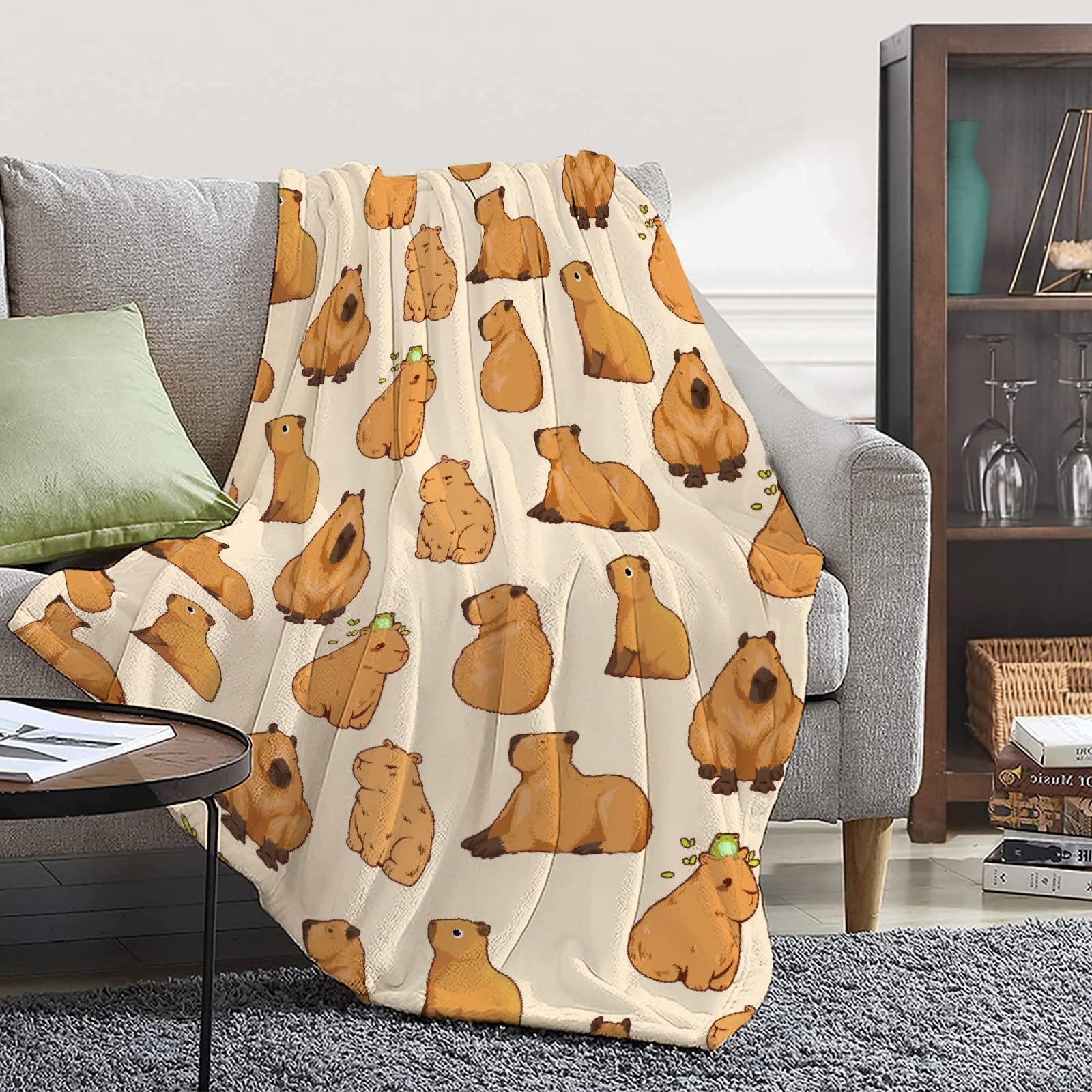 Photo 1 of Capybaras Blanket Gift for Girls Boys Kids-40x50 Inches Soft Flannel Blankets Cutes Capybara Cozy Throws Blanket for Women Men, Capybaras Blanket Decor for Couch Sofa Bedroom
