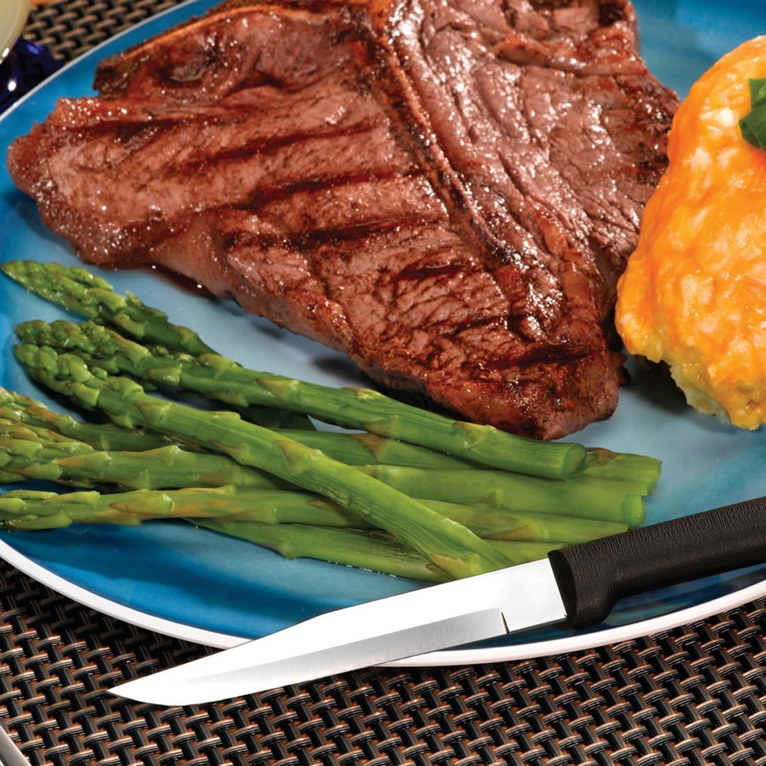 Rada Cutlery Utility Steak Knives Gift Set Stainless Steel Knife Made in the USA, Set of 6, Black Handle: Rada Steak Knives: Kitchen & Dining