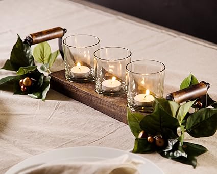 Le Raze Votive Candle Centerpiece Decorative Wood Candle Holder