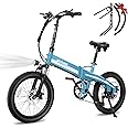 ACTBEST Electric Bike for Adults Peak 1000W,55Miles 28Mph Top Speed, 20" Fat Tire Folding Electric Bicycle, 48V 10.4Ah Removable Battery Ebike with 35 Speed and Front Suspension,Speedy