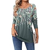 Zeagoo Long Sleeve Shirts for Women Fall Fashion Dressy Casual Blouses Trendy Pleated Tunic Tops for Leggings 2025