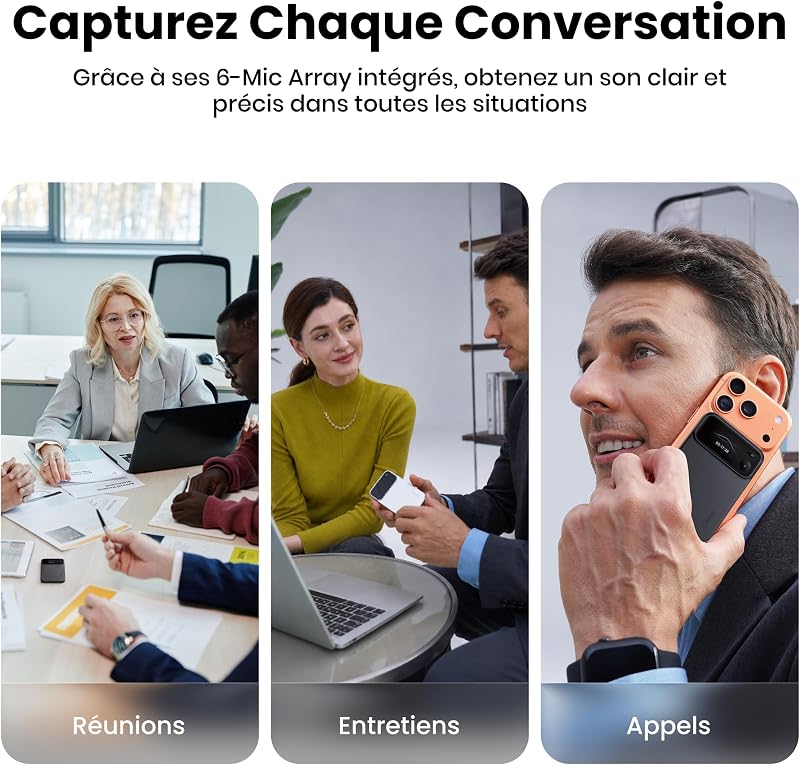 Action Pro Enregistreur Vocal IA Dictaphone avec Agent IA Intelligent — photo 7 sur 8