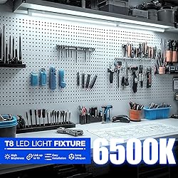 Barrina 6500K 2FT LED Shop Light, 3000LM, 20W, T8