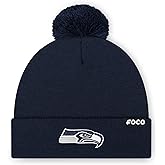 FOCO NFL Unisex-Adult NFL Team Logo Basic Pom Beanie Hat