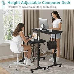 Small Portable Rolling Standing Desk - 32 Inch