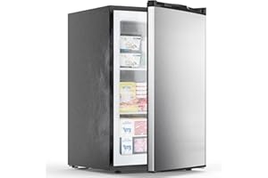 COWSAR 3.0 Cu.Ft Upright Freezer, Small Freezer Standing Deep Freezer with Adjustable Thermostat, Removable Shelves & Reversible Door, Fast Cooling for Office,Dorm,Apartment,Commerical