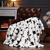 PLUUSHUU Faux Fur Throw Blanket for Couch, Fluffy