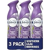 Febreze Air Mist Air Freshener Spray, Odor-Fighting Room Spray, Air Fresheners for Home and Bathroom and Kitchen, Aerosol Can, Southen Lilac Mornings Scent, Purple, 8.8oz (Pack of 3)