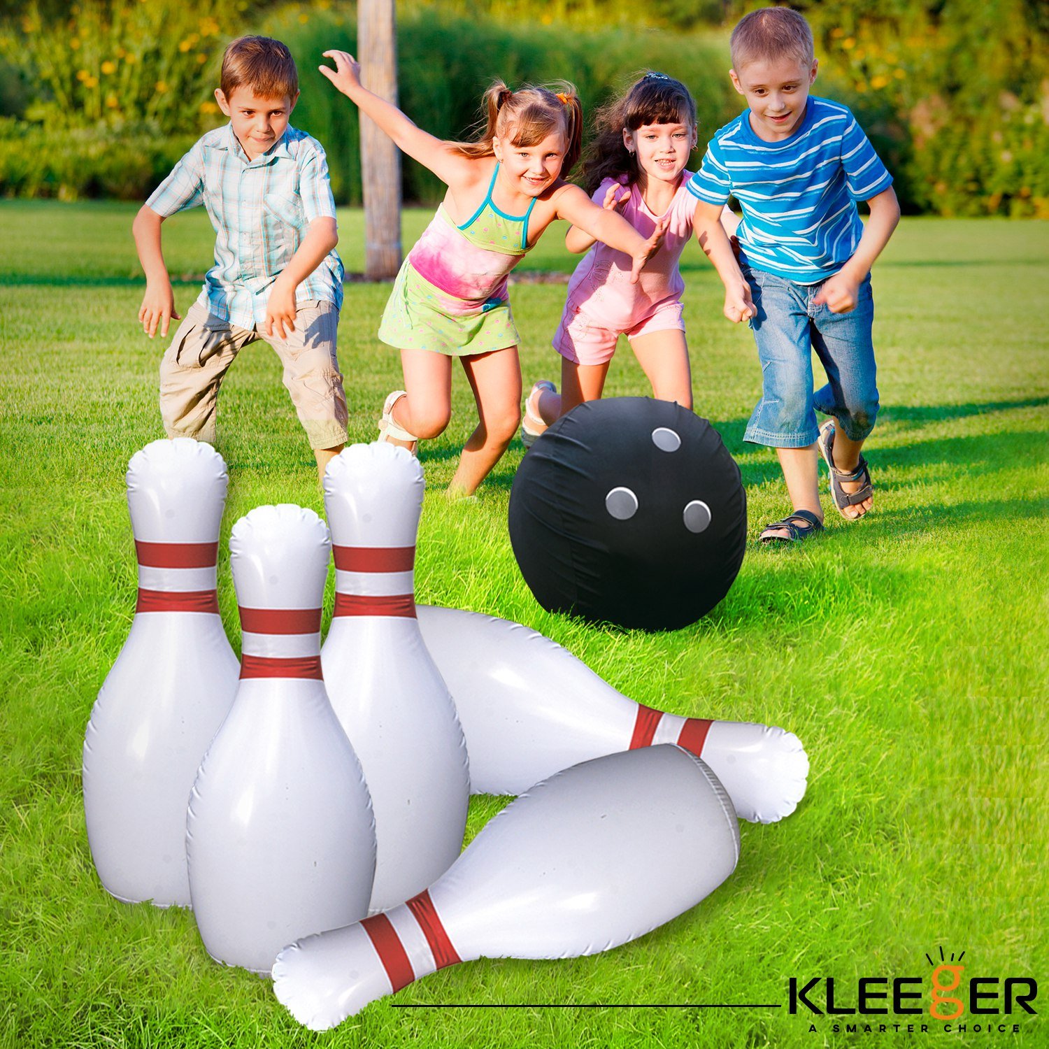 Kleeger Giant Bowling Game Set Inflatable Bowling Ball and Pins