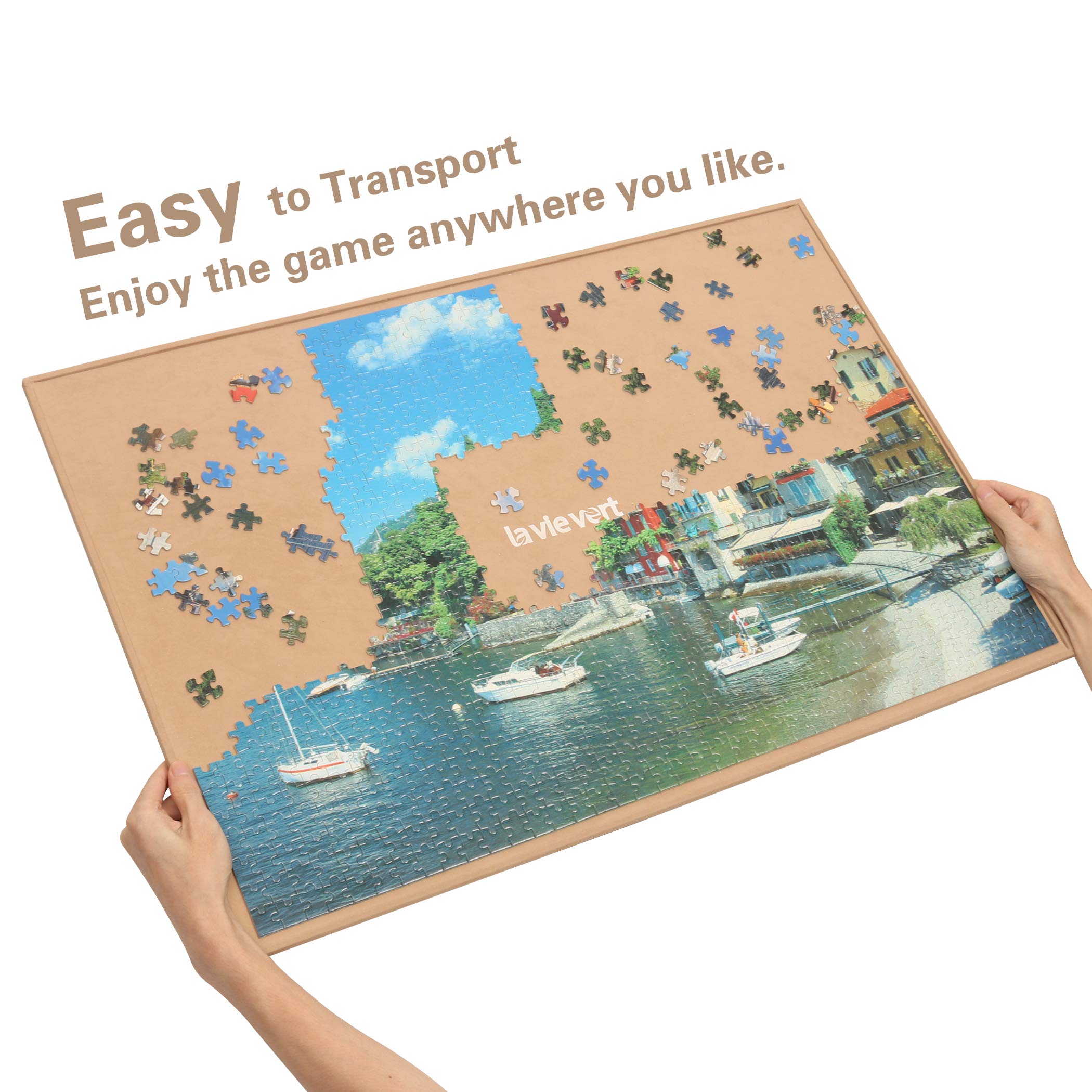 Lavievert Wooden Jigsaw Puzzle Board, Lightweight & Portable Puzzle Plateau Storage Saver with Non-Slip Surface for Up to 1000 Pieces