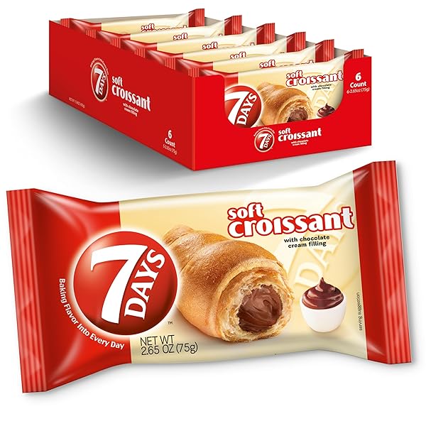 7DAYS SOFT CROISSANT, CHOCOLATE CROISSANT, BREAKFAST PASTRY, INDIVIDUALLY WRAPPED ON THE GO SNACK, NON-GMO
