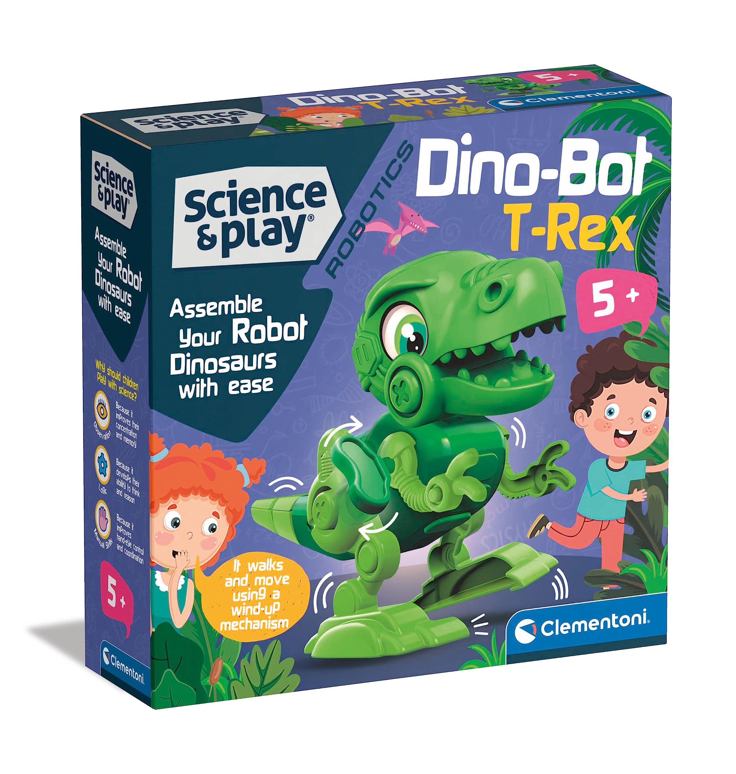 Clementoni- Science & Play Dino Bot T-Rex Building Set: Educational Dinosaur Toy Robot for Kids (8+ Years)