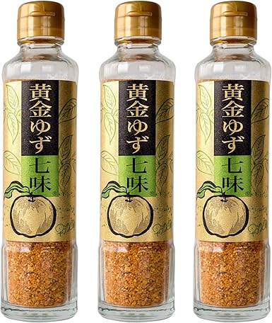 Amazon 黄金ゆず七味 90g 3本 黄金色の七味です 唐辛子 大蒜 たっぷり 進化した柚子しちみ唐辛子 ユズととうがらしとニンニク 手作りにこだわっています 調味料 早池峰 にんにく入しちみ8ミックススパイス 料理が美味しくなる 特選七味唐辛子 具材 香辛料 唐辛子 通販