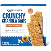 Amazon Grocery, Crunchy Granola Bars Oats &amp; Honey, 8.9 Oz, 12 Ct