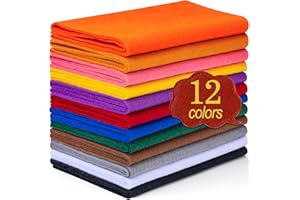 MITINU 12 Rolls 8"x35"(20.5x90cm) 1.4mm Thick Soft Felt Fabric Sheet 12 Assorted Dark Rainbow Series Colors Felt Pack Pastel Felt Sheets for DIY Craft Sewing Squares Nonwoven Patchwork