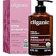 Cliganic Organic Rosehip Seed Oil for Face, 100% Pure | Natural Cold Pressed Unrefined Non-GMO | Carrier Oil for Skin, Hair &