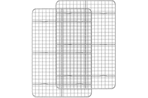 DEEDRO Cooling Rack for Baking 2-Pack, 15 x 10 Inches Baking Rack, Stainless Steel Wire Cookie Rack Fits Jelly Roll Sheet Pan, Oven Safe for Cooking, Roasting, Grilling