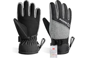 WALSKING Kids Winter Snow&Ski Gloves-3M Thinsulate Waterproof Cold Weather Youth Gloves for Skiing,Snowboarding-Fits Boys and