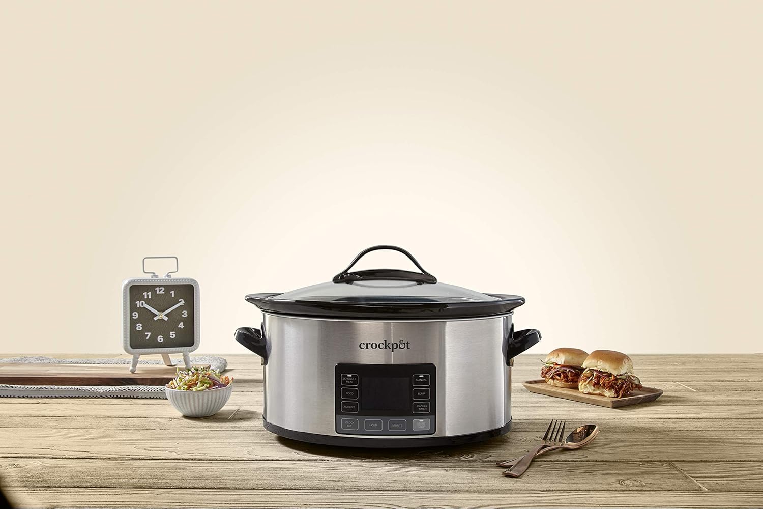 Crock-pot 2137020 MyTime Technology, 6-Quart Programmable Slow Cooker, Stainless Steel: Kitchen & Dining