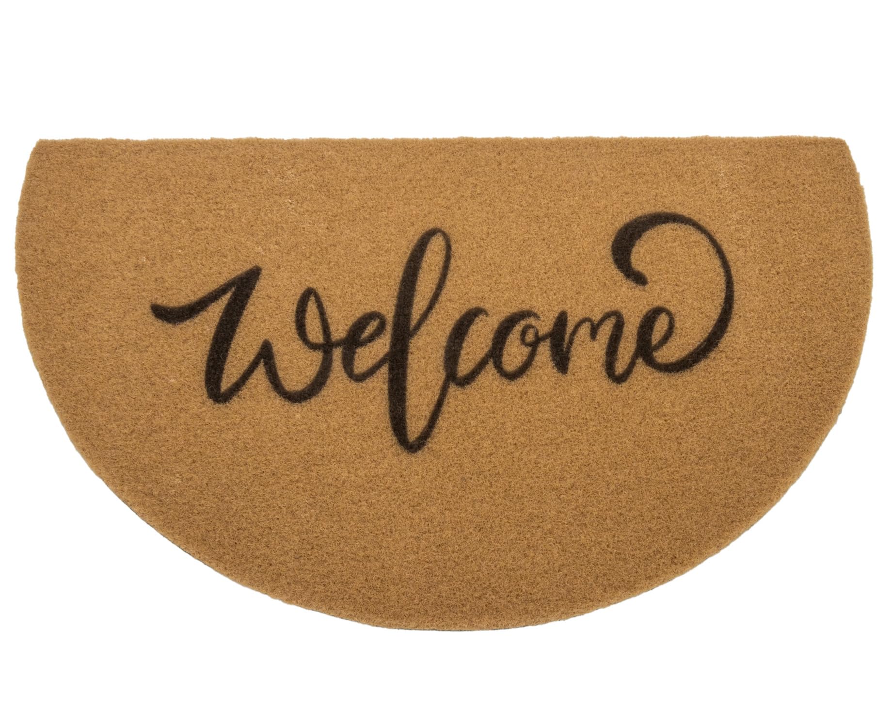 KorhLeoh Half Moon Coir Welcome Doormat Heavy Duty Outdoor Door Mat Front Door Entrance 43 * 75cm