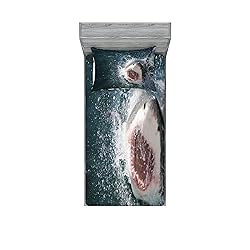 Ambesonne Shark Fitted Sheet & Pillow Sham