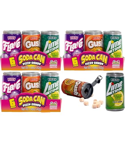 Amazon.com : Soda Cans Fizzy Candy Six-Packs 1 Count : Grocery